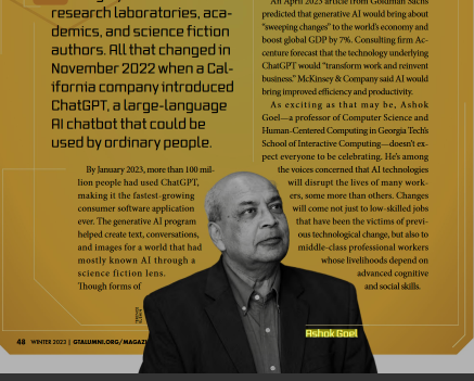 Ashok Goel on GT alumni magazine