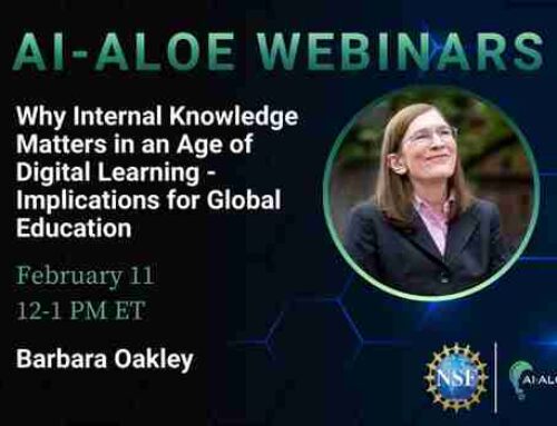 Webinar: AI-ALOE Webinar with Barbara Oakley from Oakland University