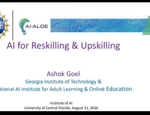 Ashok Goel Presents AI for Reskilling and Upskilling at University of Central Florida CRVC IAI Colloquim